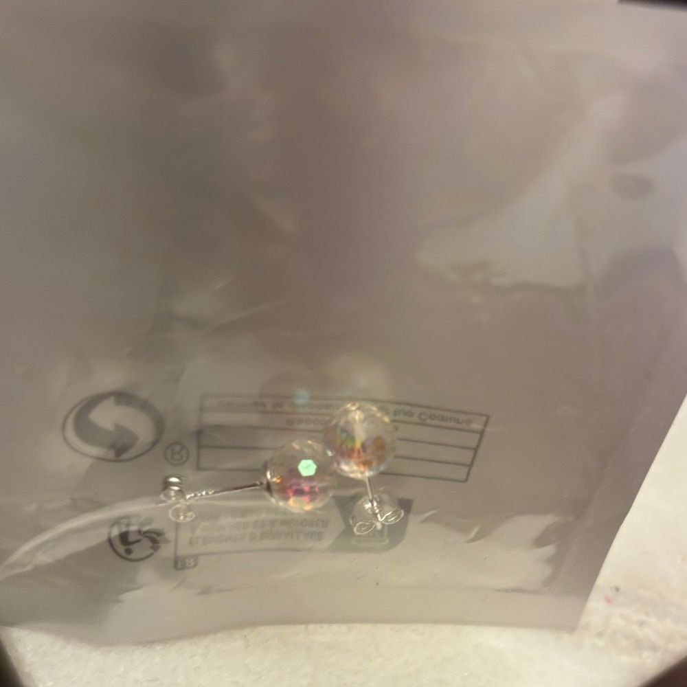 Elegant Silver and Iridescent Earrings
